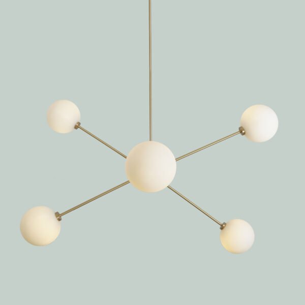Globe Pendant Mid Century Brass Sputnik chandelier light - Image 3