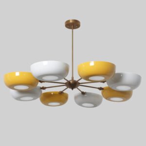 Pendant Mid Century Modern Raw Brass Sputnik chandelier