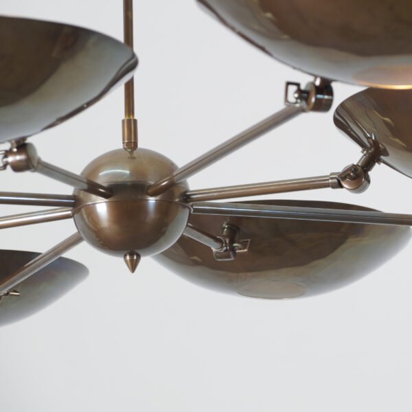 8 Pendant Mid Century Modern Raw Brass Sputnik chandelier - Image 2