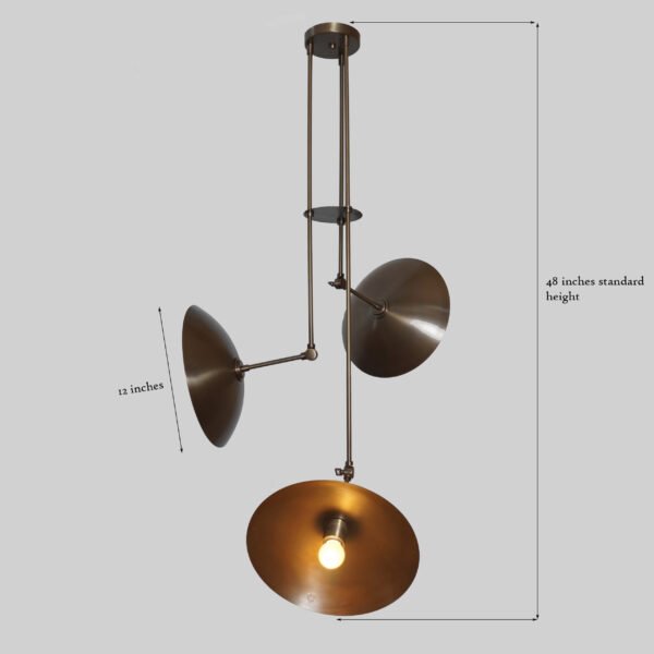 Modern Raw Brass Sputnik chandelier - Image 3