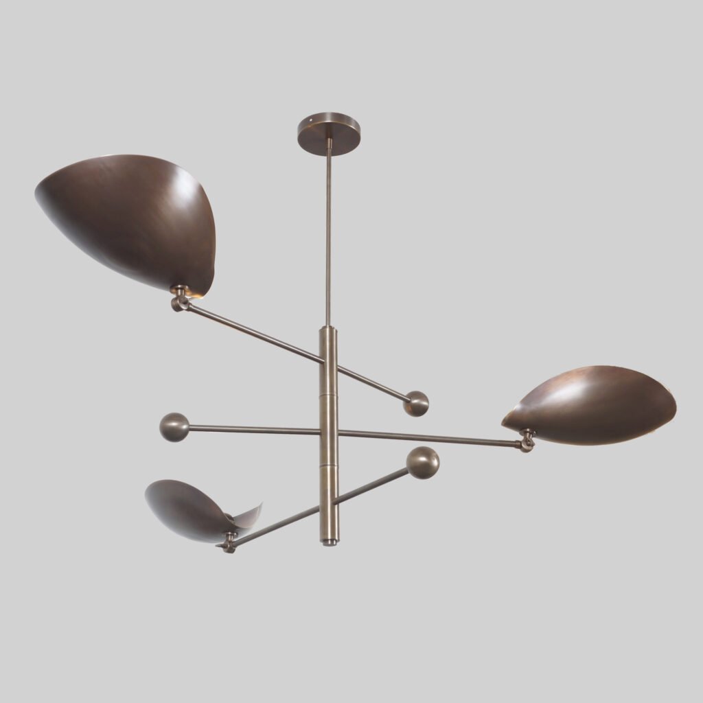 Light Pendant Mid Century Modern Raw Brass Sputnik chandelier light