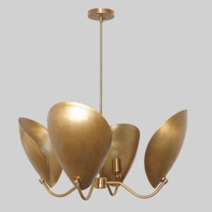 Light Curved Shades Pendant Mid Century Modern Raw Brass Sputnik chandelier