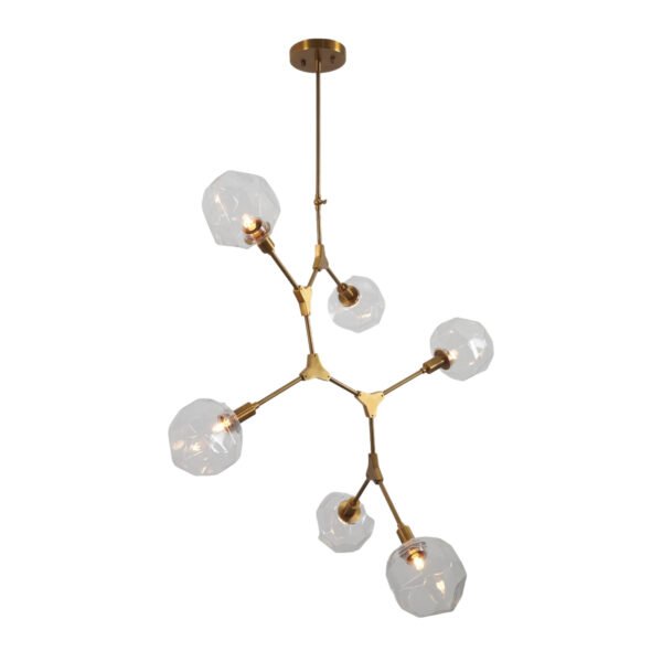 Curved Globe Mid Century Black Brass Sputnik - Image 2