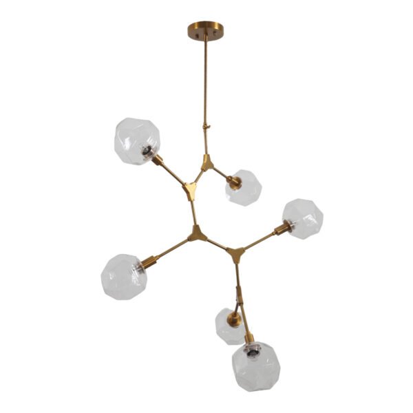 Curved Globe Mid Century Black Brass Sputnik - Image 3