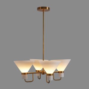 4 Light Pendant Mid Century Modern Raw Brass Sputnik chandelier