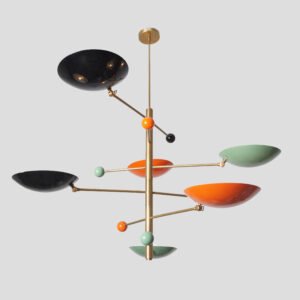 Light Pendant Mid Century Modern Raw Brass Sputnik chandelier