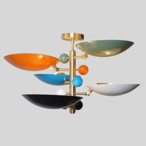 Modern Raw Brass Sputnik chandelier