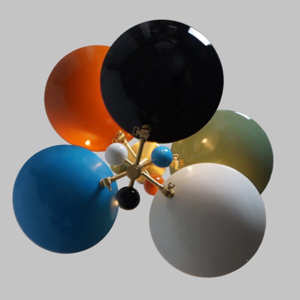 Modern Raw Brass Sputnik chandelier - Image 2