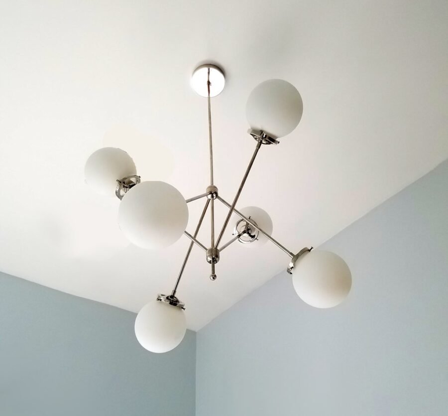 Orbix chandelier with glass globes