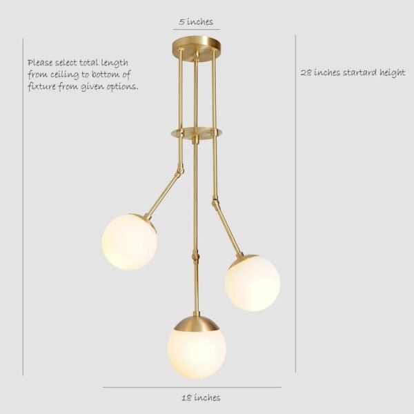 3 Globe Chandelier - Image 5