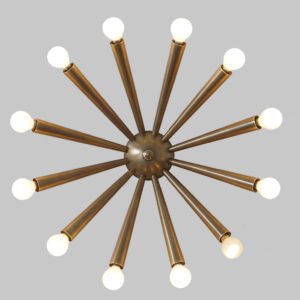12 Armed Ceiling/Wall Light Modern Raw Brass Sputnik chandelier light