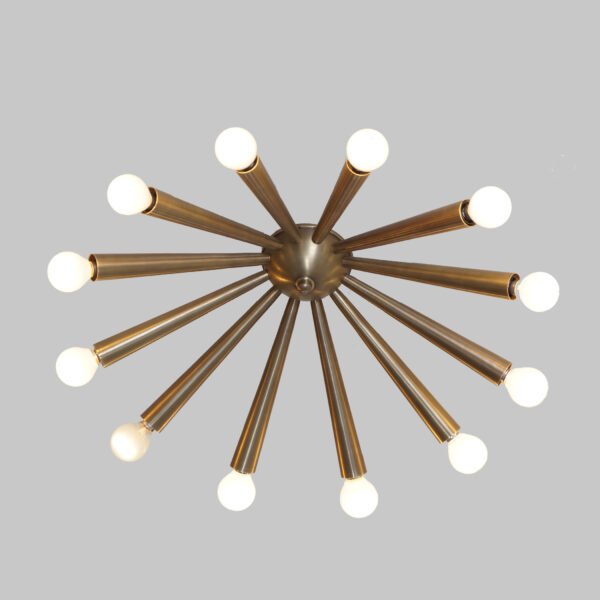 12 Armed Ceiling/Wall Light Modern Raw Brass Sputnik chandelier light - Image 2