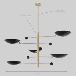 Light Pendant Mid Century Modern Raw Brass Sputnik chandelier