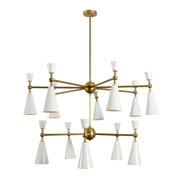 Saintes Two-Tiered Modern Brass Chandelier