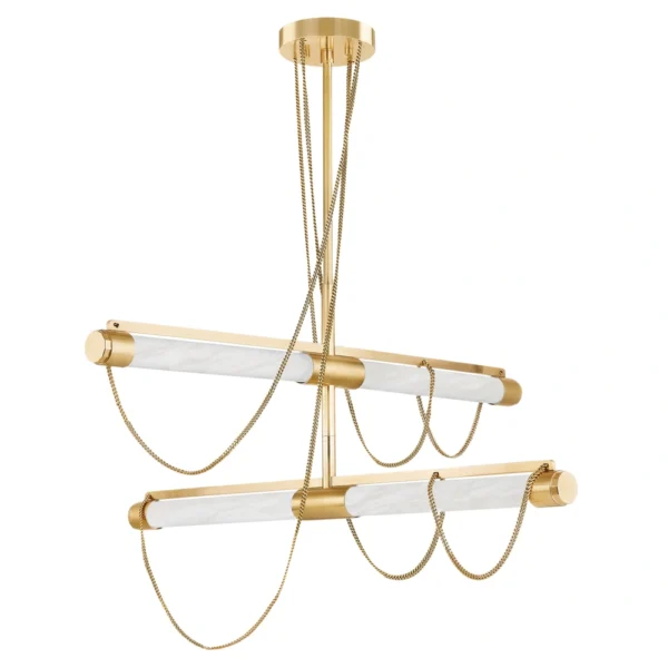 Lariat 4 Light Vintage Brass Chandelier