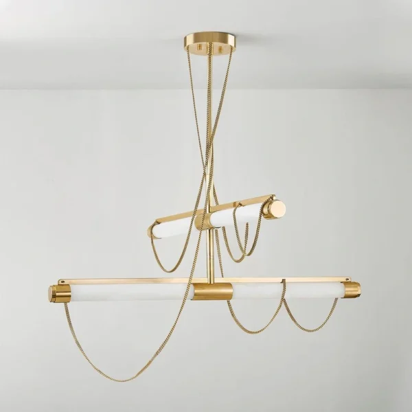 Lariat 4 Light Vintage Brass Chandelier