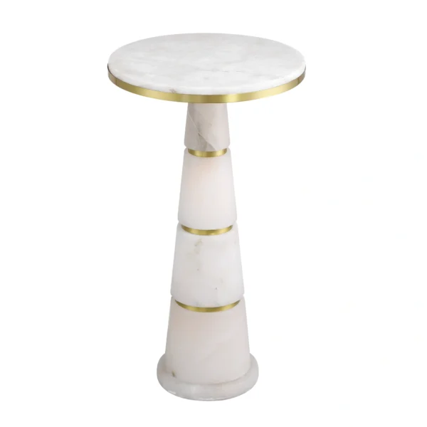Astra Alabaster Tier Marble Side Table