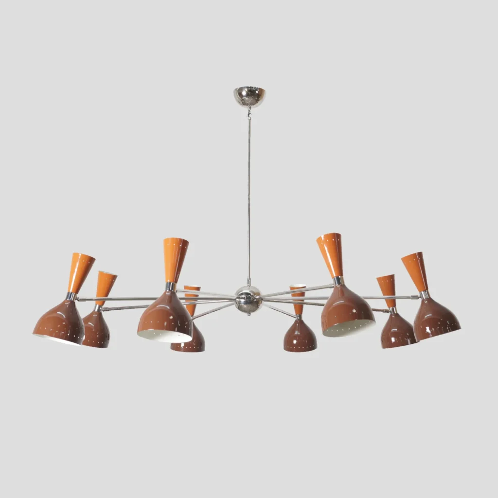 Diabolo 8 Arm Brass Chandelier