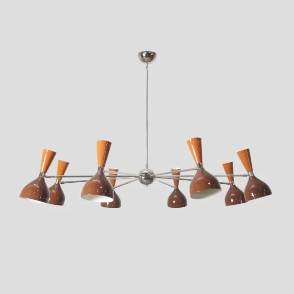 Diabolo 8 Arm Brass Chandelier
