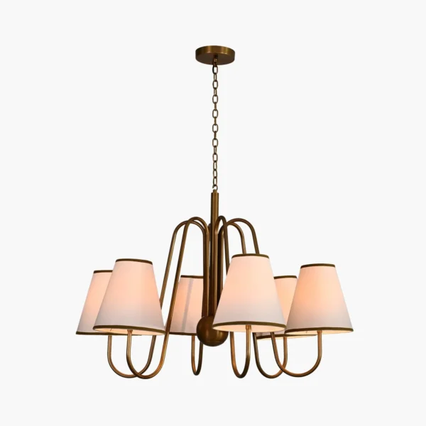 Marceau Brass Chandelier With Shades