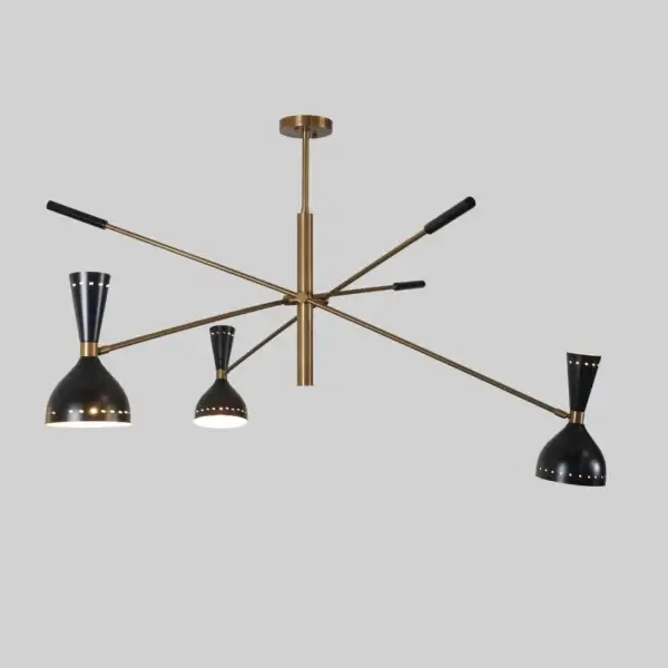 Triennale 3 Arms Mid Century Chandelier Brass​