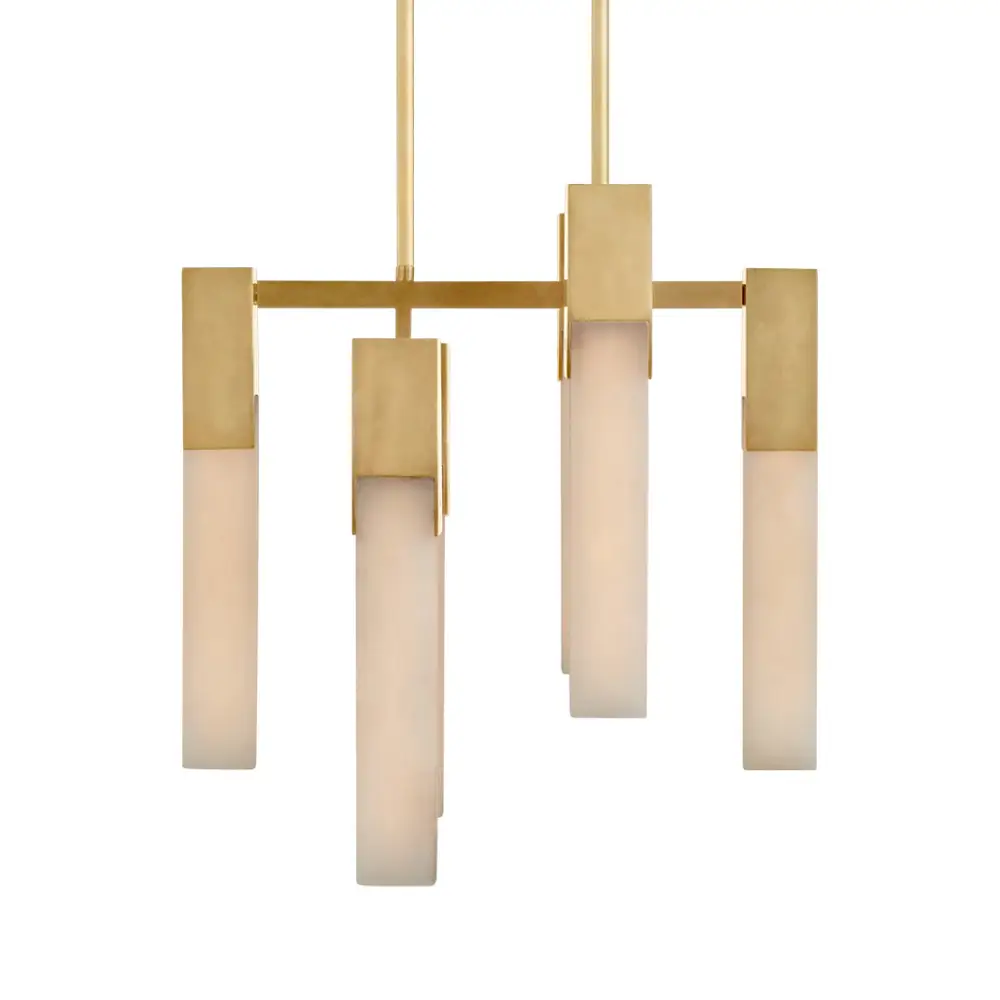 Covet Chandelier in aged brass detail