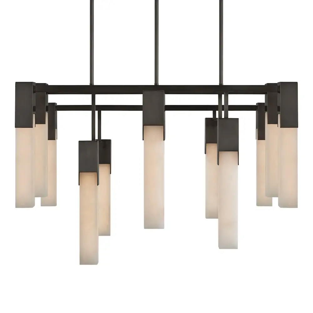 Covet Large Chandelier black brass detail